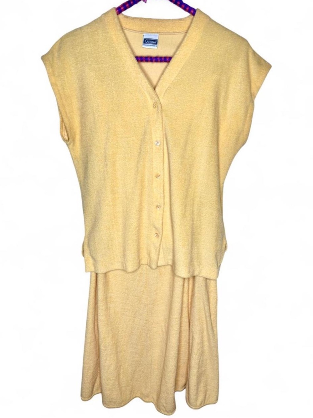 Vintage Catalina Yellow Terry Cloth Matching Set